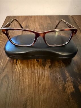 Ray-Ban Men's Tortoiseshell Rectangular Glasses